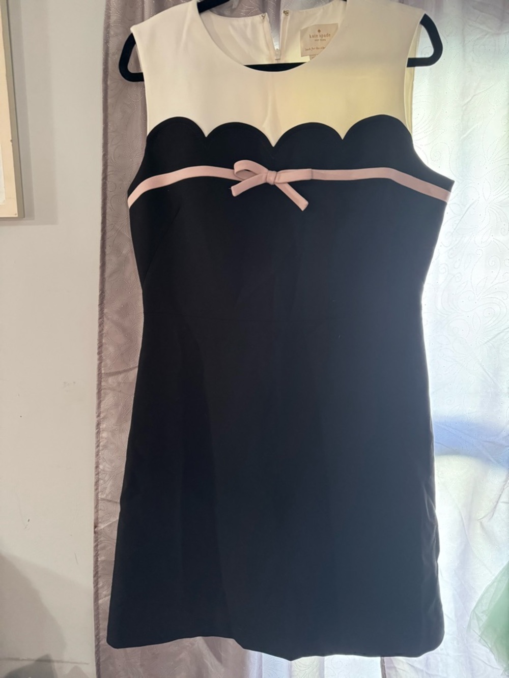 kate spade Black and White Colorblock Dress with Blush Accent